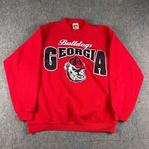 Vintage Tultex Sweatshirt Men's XL Red Georgia Bulldogs Retro 90s Football